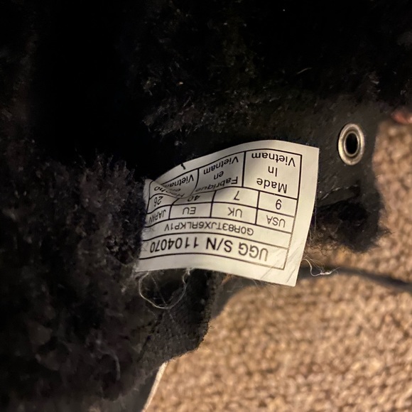 UGG Beven Black Suede Sheepskin High Top Sneaker - Picture 3 of 3